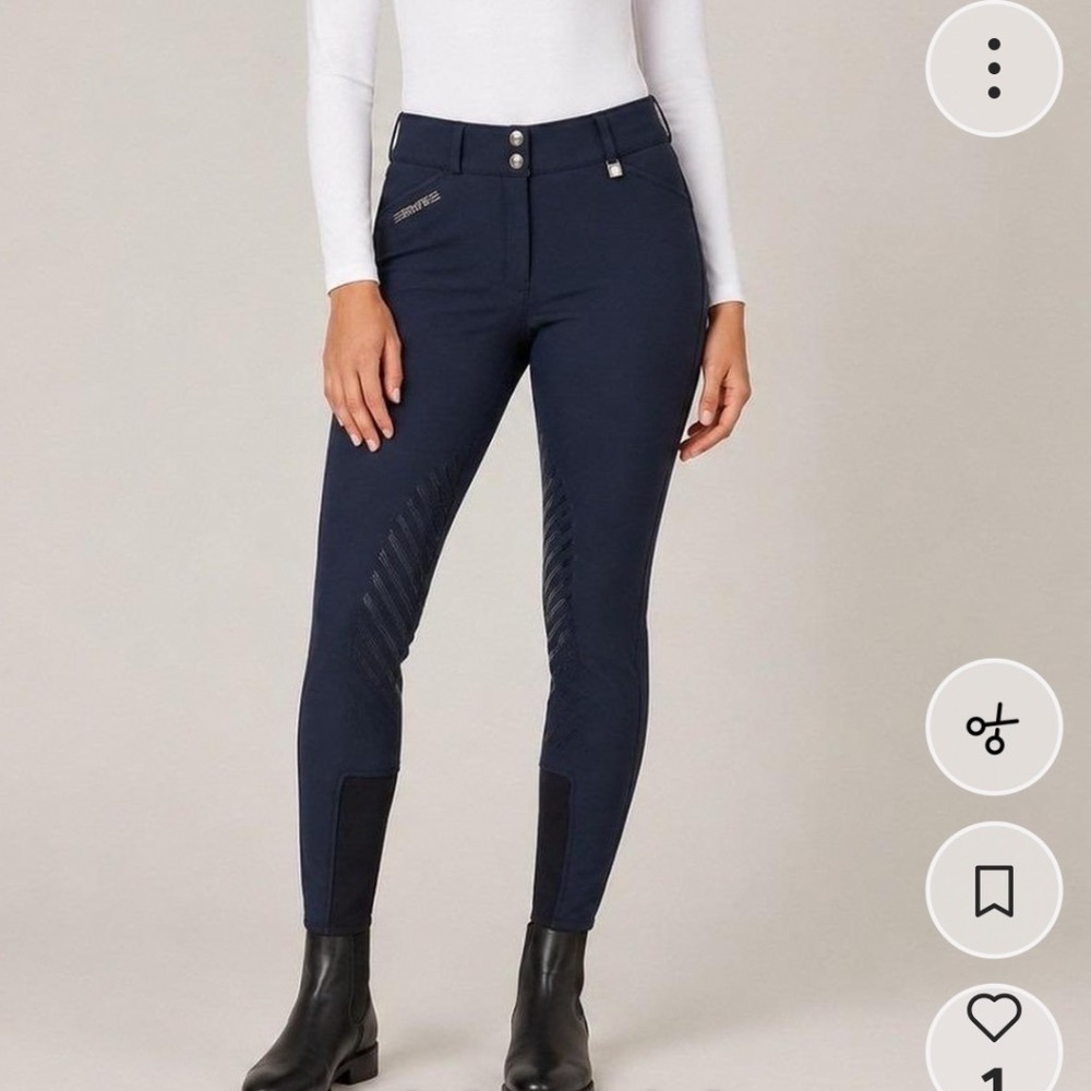 Romfh Willow Euro Knee Patch Winter 34R Navy Blue Equestrian